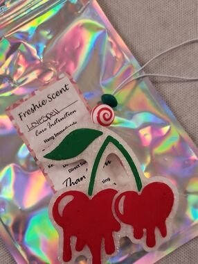 Freshie Scent Cherry Air Freshener - Red & Green